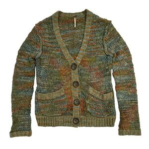 Free People Women Marled Wool Alpaca Blend Cardigan Sweater Size Small W430